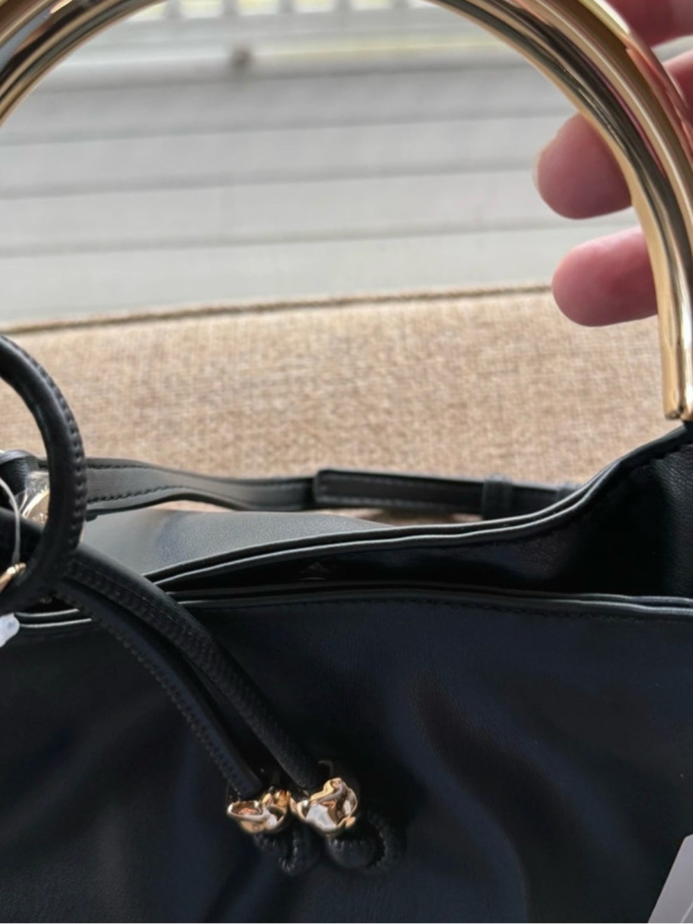 BCBGeneration faux-leather ruched hobo handbag. - Picture 2 of 9